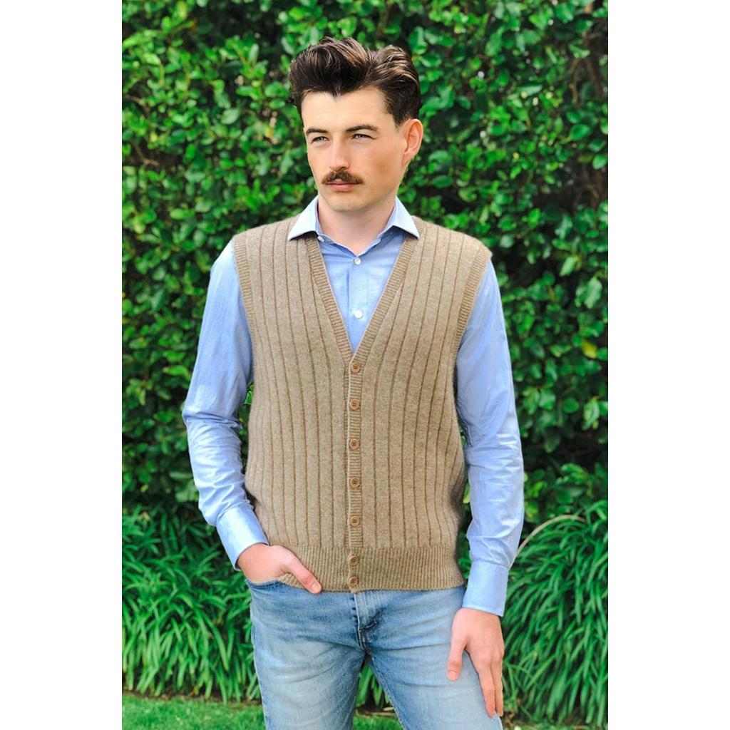 image of 9829 Men's Rib Button Vest