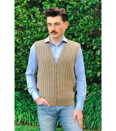9829 Men's Rib Button Vest