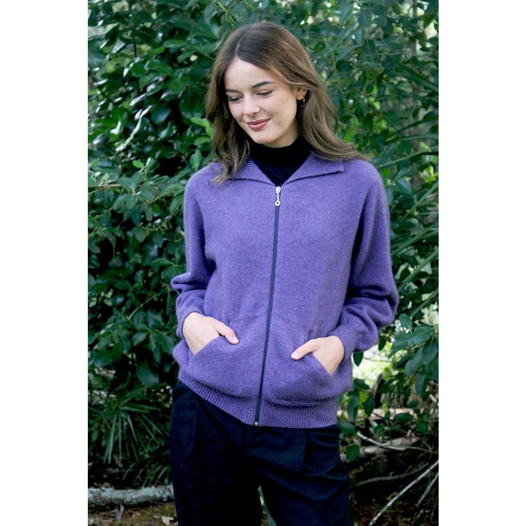 image of 9976 Plain Zip Cardigan with Pockets